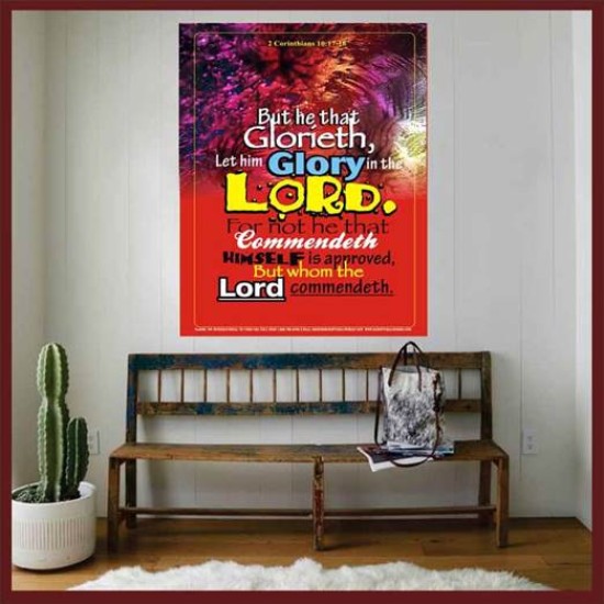 WHOM THE LORD COMMENDETH   Large Frame Scriptural Wall Art   (GWOVERCOMER3190)   