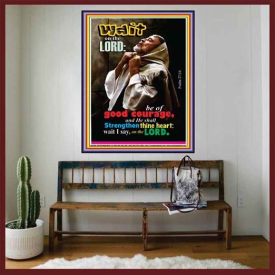 WAIT ON THE LORD   Encouraging Bible Verses Frame   (GWOVERCOMER3483)   