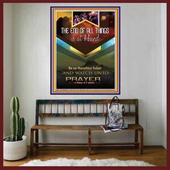 WATCH UNTO PRAYER   Portrait of Faith Wooden Framed   (GWOVERCOMER5140)   