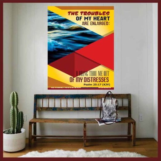 THE TROUBLES OF MY HEART   Scripture Art Prints   (GWOVERCOMER5283)   
