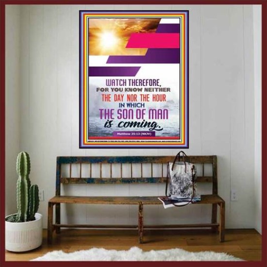 WATCH THEREFORE   Christian Framed Wall Art   (GWOVERCOMER5434)   