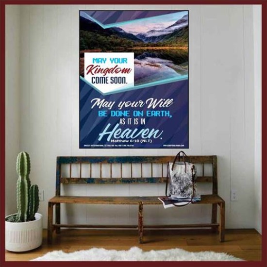 YOUR WILL BE DONE ON EARTH   Contemporary Christian Wall Art Frame   (GWOVERCOMER5529)   