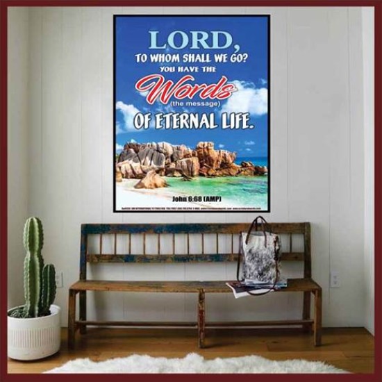 WORDS OF ETERNAL LIFE   Biblical Art Acrylic Glass Frame    (GWOVERCOMER6559)   