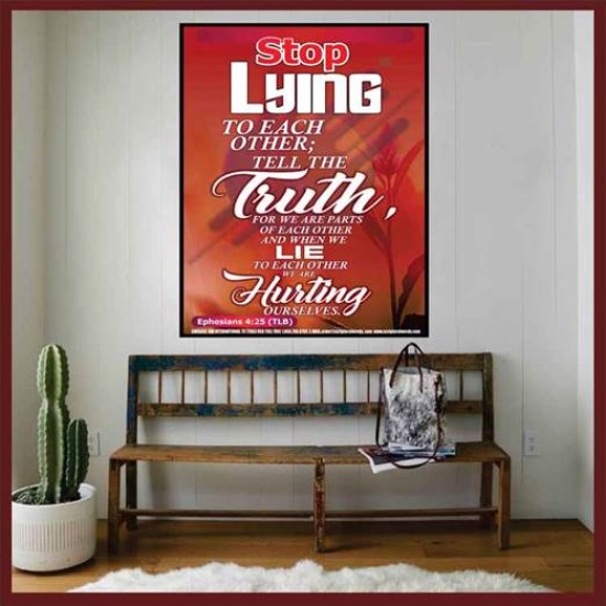TELL THE TRUTH TO ONE ANOTHER   Printable Bible Verse to Framed   (GWOVERCOMER6694)   
