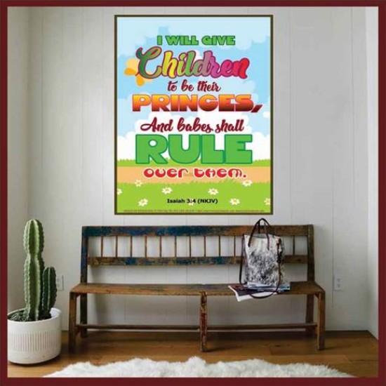 AND BABES SHALL RULE   Contemporary Christian Wall Art Frame   (GWOVERCOMER6856)   