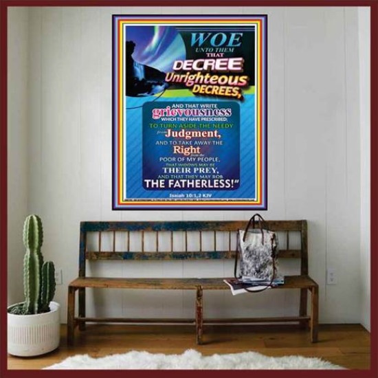 THE UNRIGHTEOUS   Christian Wall Art Poster   (GWOVERCOMER7792)   