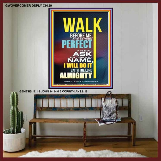 WALK BEFORE ME   Bible Verse Frames online   (GWOVERCOMER9129)   