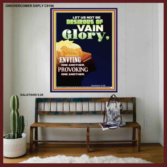 VAIN GLORY   Bible Verses Wall Art Acrylic Glass Frame   (GWOVERCOMER9196)   