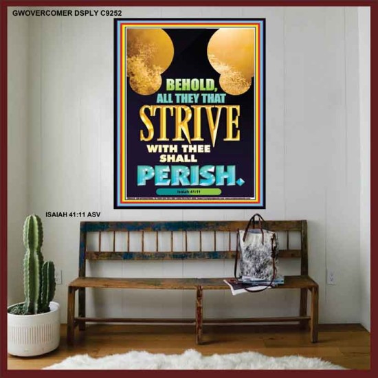 ALL THEY THAT STRIVE WITH YOU   Contemporary Christian Poster   (GWOVERCOMER9252)   