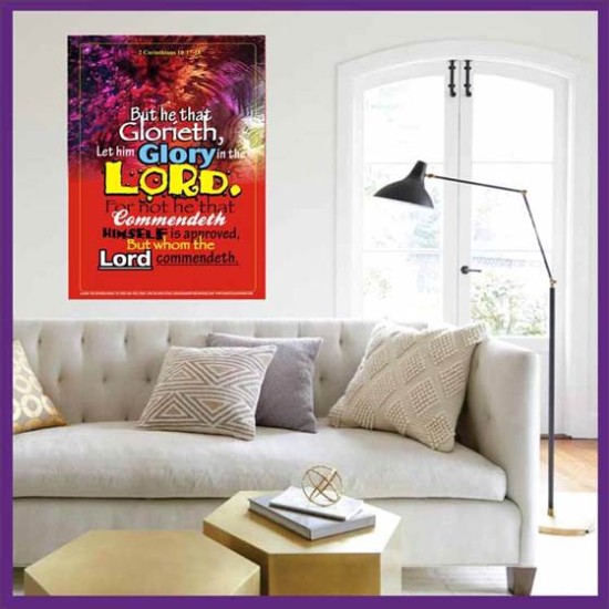 WHOM THE LORD COMMENDETH   Large Frame Scriptural Wall Art   (GWOVERCOMER3190)   