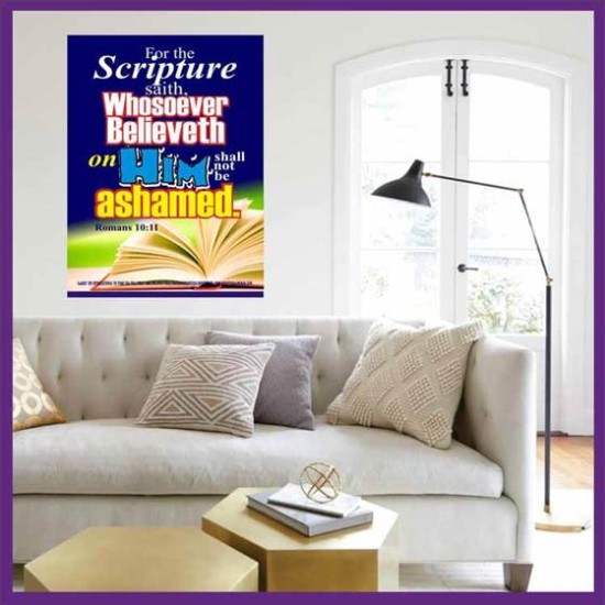 WHOSOEVER BELIEVETH   Acrylic Glass Frame Scripture Art   (GWOVERCOMER3297)   