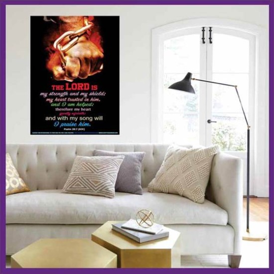 WITH MY SONG WILL I PRAISE HIM   Framed Sitting Room Wall Decoration   (GWOVERCOMER4538)   