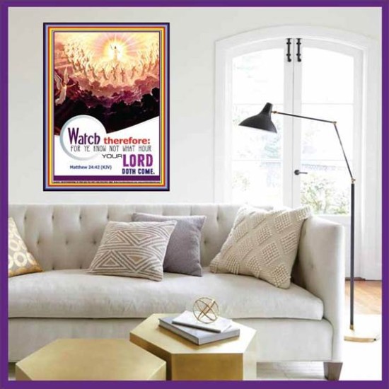 WATCH THEREFORE   Bible Verse Wall Art Frame   (GWOVERCOMER4665)   