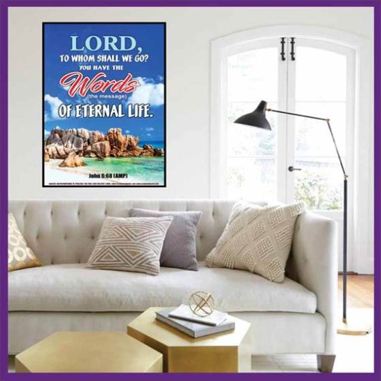 WORDS OF ETERNAL LIFE   Biblical Art Acrylic Glass Frame    (GWOVERCOMER6559)   