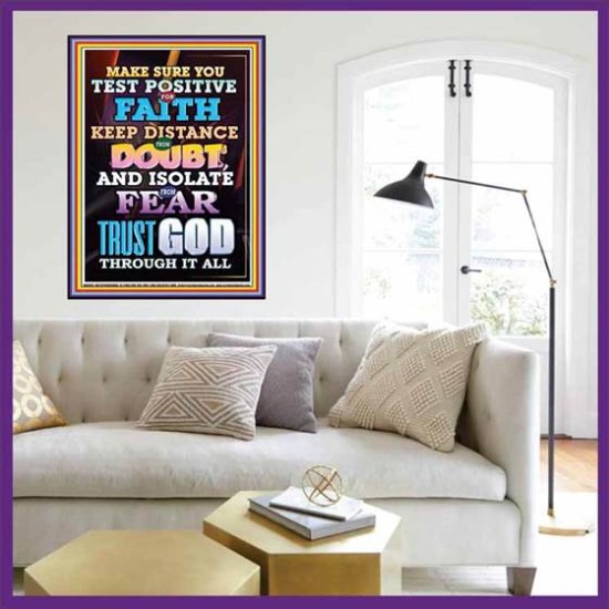 TRUST GOD AT ALL TIMES   Biblical Paintings Acrylic Glass Frame   (GWOVERCOMER8415)   