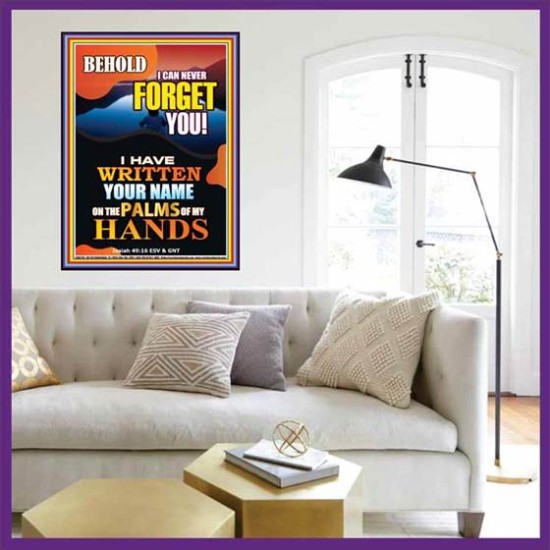 YOUR NAME WRITTEN  IN GODS PALMS   Bible Verse Frame for Home Online   (GWOVERCOMER8708)   