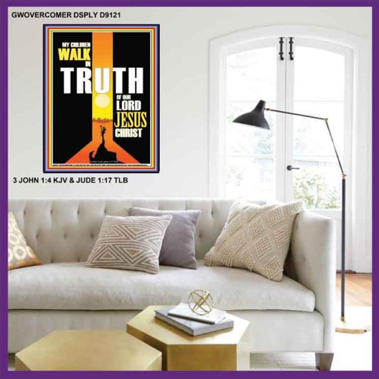 WALK IN THE TRUTH   Large Framed Scripture Wall Art   (GWOVERCOMER9121)   