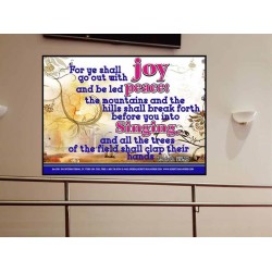 YE SHALL GO OUT WITH JOY   Frame Bible Verses Online   (GWOVERCOMER1535)   "62x44"
