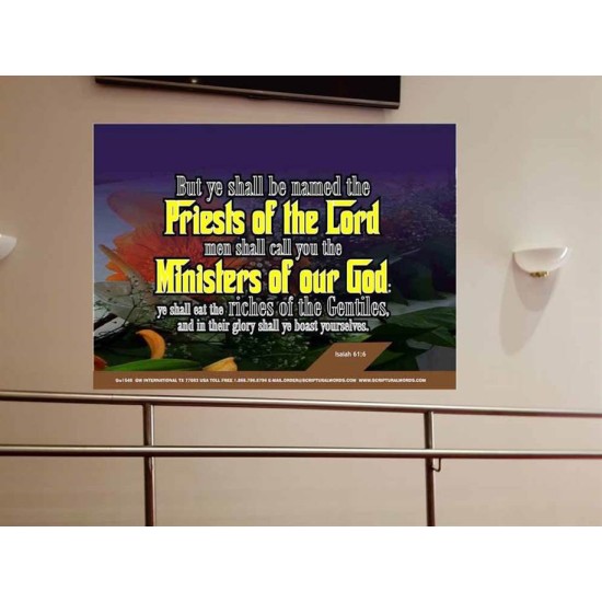 YE SHALL BE NAMED THE PRIESTS THE LORD   Bible Verses Framed Art Prints   (GWOVERCOMER1546)   