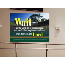 WAIT ON THE LORD   Contemporary Wall Decor   (GWOVERCOMER270)   "62x44"