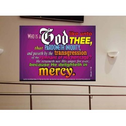 WHO IS LIKE UNTO THEE   Custom Frame Bible Verse   (GWOVERCOMER3702)   "62x44"