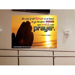 WATCH AND PRAY   Christian Wall Art Poster   (GWOVERCOMER3887)   "62x44"