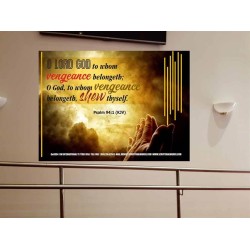 VENGEANCE BELONGS TO GOD   Acrylic Glass Frame Scripture Art   (GWOVERCOMER3904)   "62x44"