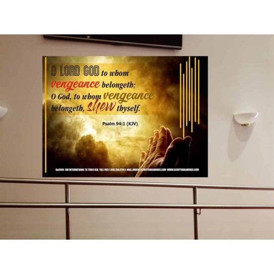 VENGEANCE BELONGS TO GOD   Acrylic Glass Frame Scripture Art   (GWOVERCOMER3904)   