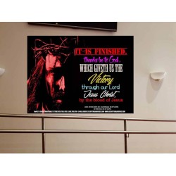 VICTORY BY THE BLOOD OF JESUS   Bible Scriptures on Love Acrylic Glass Frame   (GWOVERCOMER4021)   "62x44"