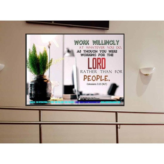 WORKING AS FOR THE LORD   Bible Verse Frame   (GWOVERCOMER4356)   