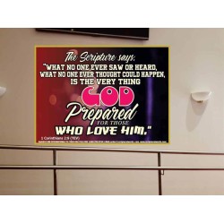 WHAT GOD HAS PREPARED FOR US   Wall Dcor   (GWOVERCOMER6642)   "62x44"