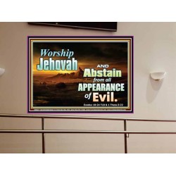 WORSHIP JEHOVAH   Large Frame Scripture Wall Art   (GWOVERCOMER8277)   "62x44"