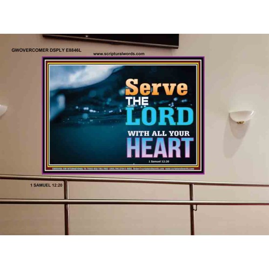 WITH ALL YOUR HEART   Framed Religious Wall Art    (GWOVERCOMER8846L)   