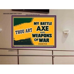 WEAPONS OF WAR   Christian Quotes Framed   (GWOVERCOMER9434)   "62x44"