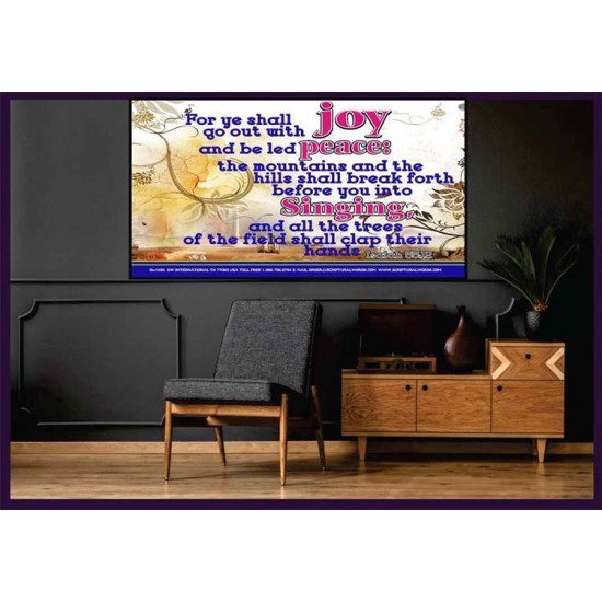YE SHALL GO OUT WITH JOY   Frame Bible Verses Online   (GWOVERCOMER1535)   