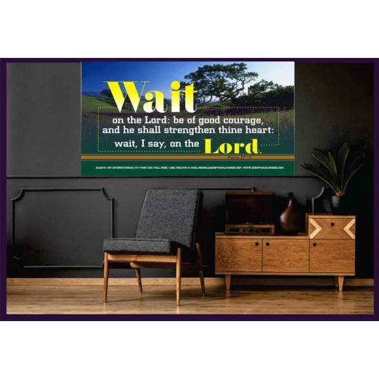 WAIT ON THE LORD   Contemporary Wall Decor   (GWOVERCOMER270)   