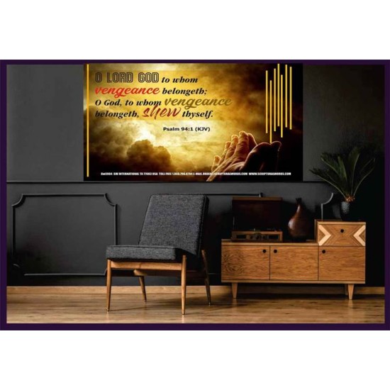 VENGEANCE BELONGS TO GOD   Acrylic Glass Frame Scripture Art   (GWOVERCOMER3904)   