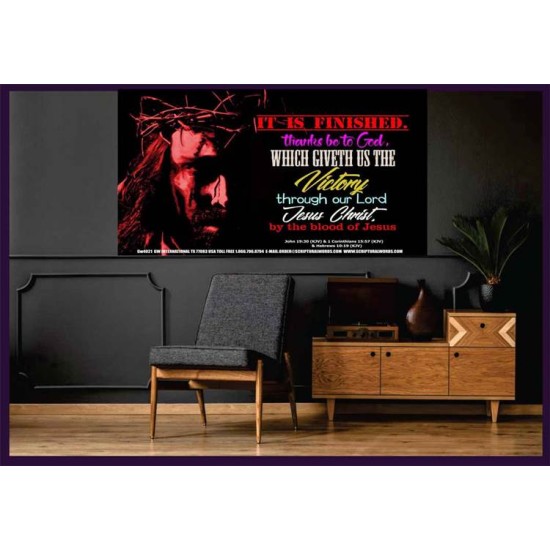 VICTORY BY THE BLOOD OF JESUS   Bible Scriptures on Love Acrylic Glass Frame   (GWOVERCOMER4021)   