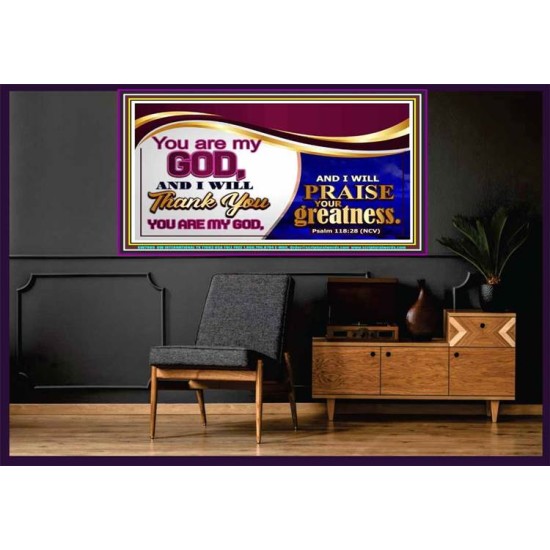 YOU ARE MY GOD   Contemporary Christian Wall Art Acrylic Glass frame   (GWOVERCOMER7909)   