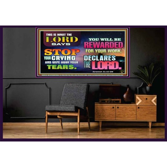 WIPE AWAY YOUR TEARS   Framed Sitting Room Wall Decoration   (GWOVERCOMER8918)   