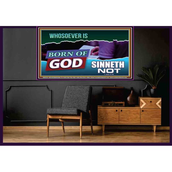 WHOSOEVER IS BORN OF GOD SINNETH NOT   Printable Bible Verses to Frame   (GWOVERCOMER9375)   