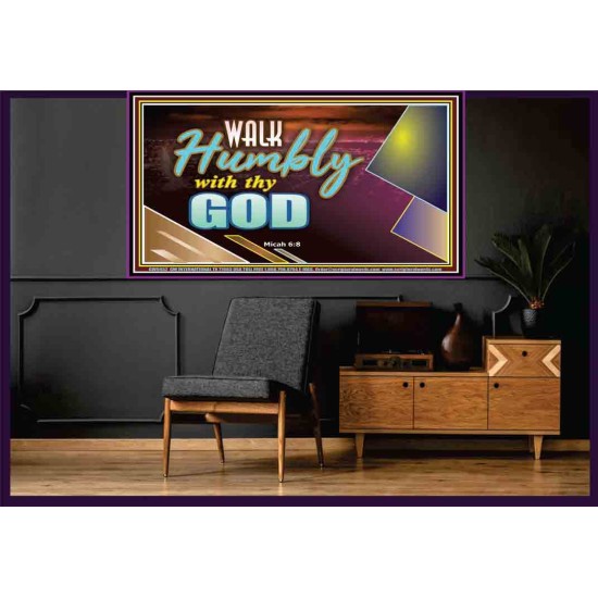 WALK HUMBLY WITH THY GOD   Scripture Art Prints Framed   (GWOVERCOMER9452)   