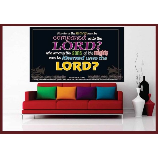 WHO IN THE HEAVEN CAN BE COMPARED   Bible Verses Wall Art Acrylic Glass Frame   (GWOVERCOMER2021)   