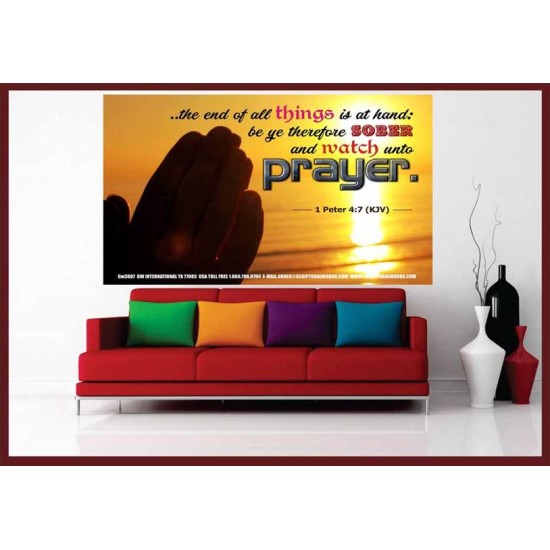 WATCH AND PRAY   Christian Wall Art Poster   (GWOVERCOMER3887)   