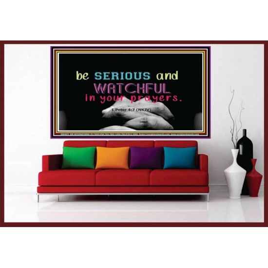 WATCH AND PRAY   Inspirational Wall Art Wooden Frame   (GWOVERCOMER4011)   