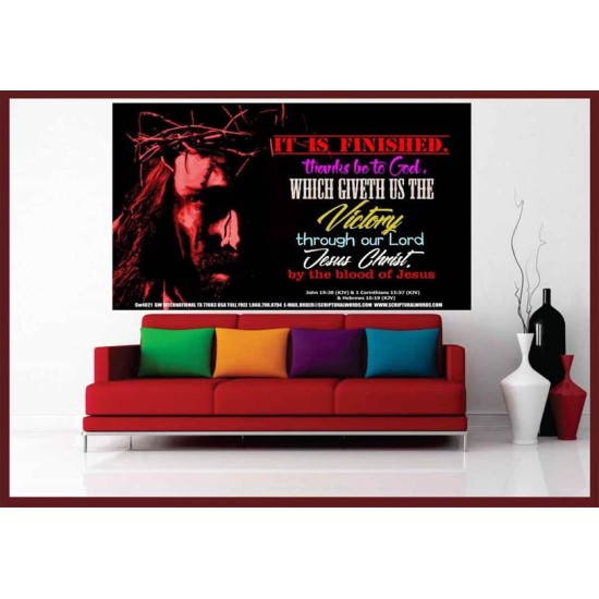 VICTORY BY THE BLOOD OF JESUS   Bible Scriptures on Love Acrylic Glass Frame   (GWOVERCOMER4021)   