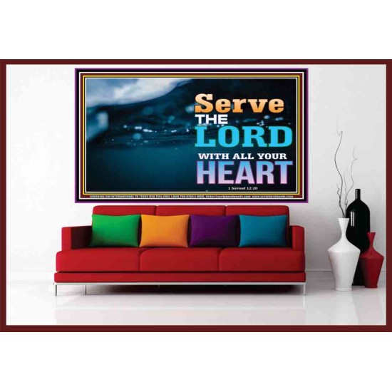 WITH ALL YOUR HEART   Framed Religious Wall Art    (GWOVERCOMER8846L)   