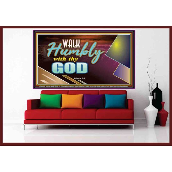 WALK HUMBLY WITH THY GOD   Scripture Art Prints Framed   (GWOVERCOMER9452)   