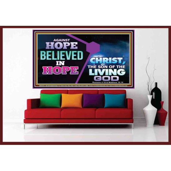 AGAINST HOPE BELIEVED IN HOPE   Bible Scriptures on Forgiveness Frame   (GWOVERCOMER9473)   