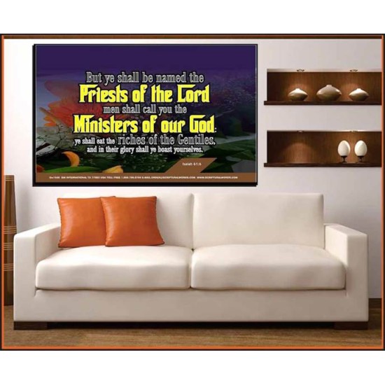 YE SHALL BE NAMED THE PRIESTS THE LORD   Bible Verses Framed Art Prints   (GWOVERCOMER1546)   
